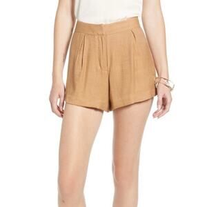 Something Navy Tan Praline Pleated Shorts Size 10 New